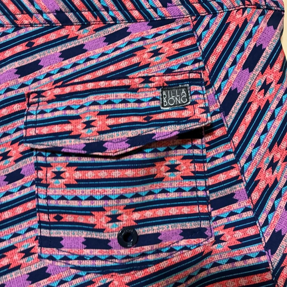 Billabong Aztec Tie Waist Micro Board Shorts Women’s 1 Pink Purple - Picture 5 of 8